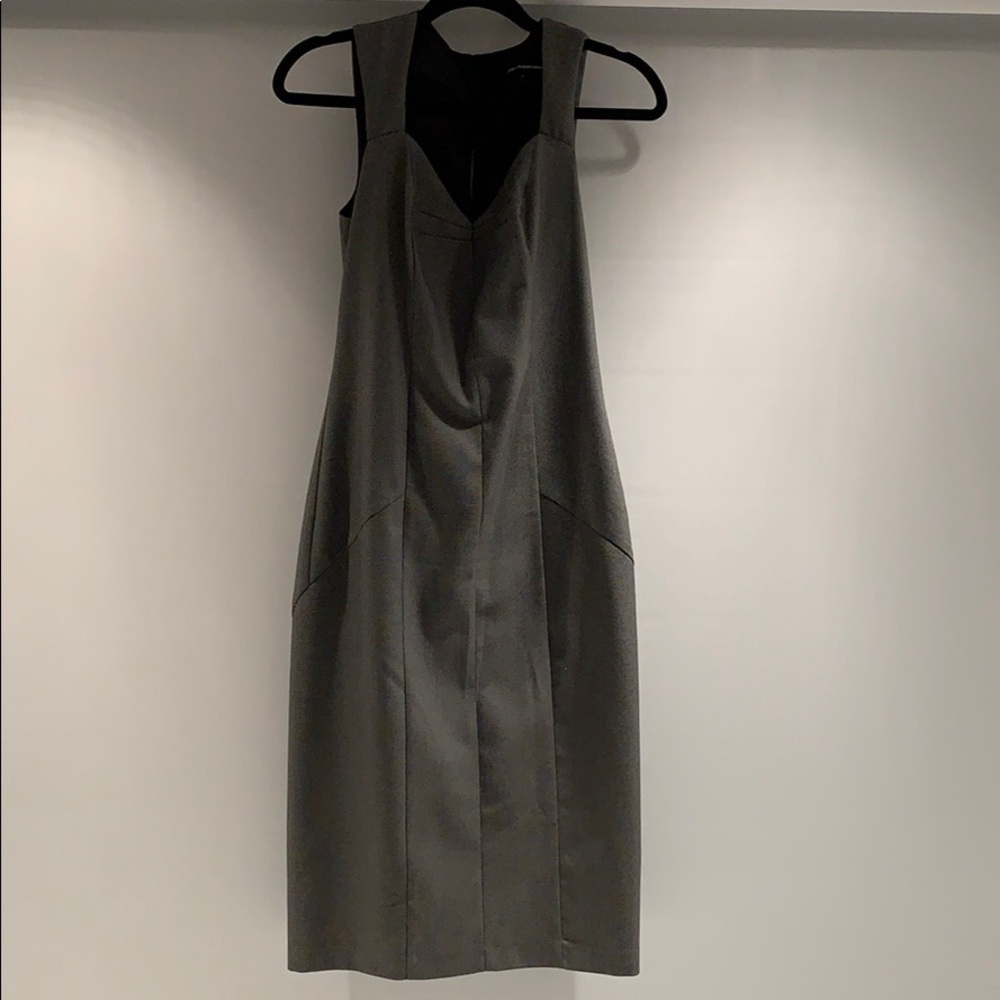 Express white and checkered sleeveless shift dress